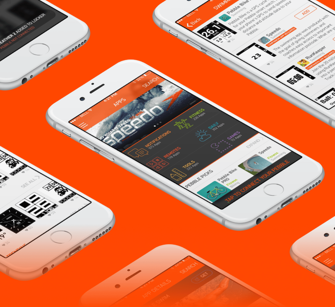 blurry photo of sunset over ocean with logo on top